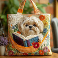Bolso Artesanal Floral y Perro
