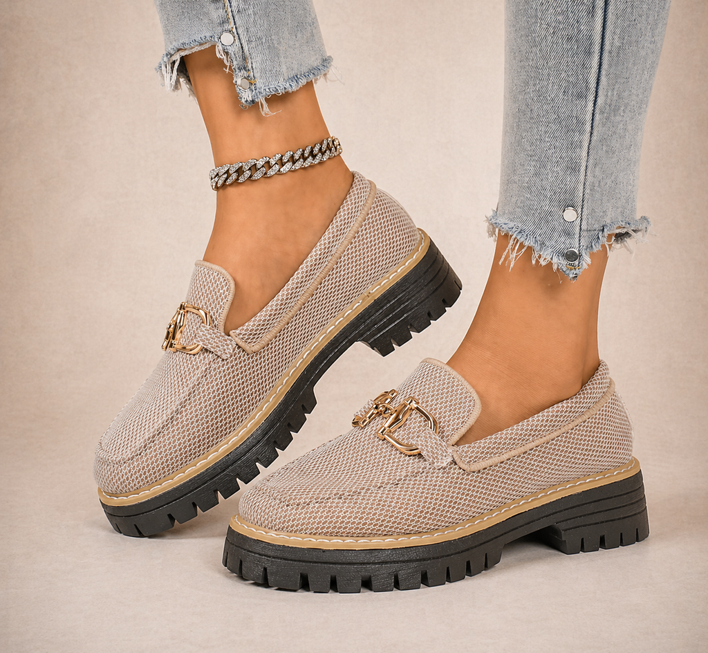 Romina — Mocasines de malla transpirable con suela gruesa