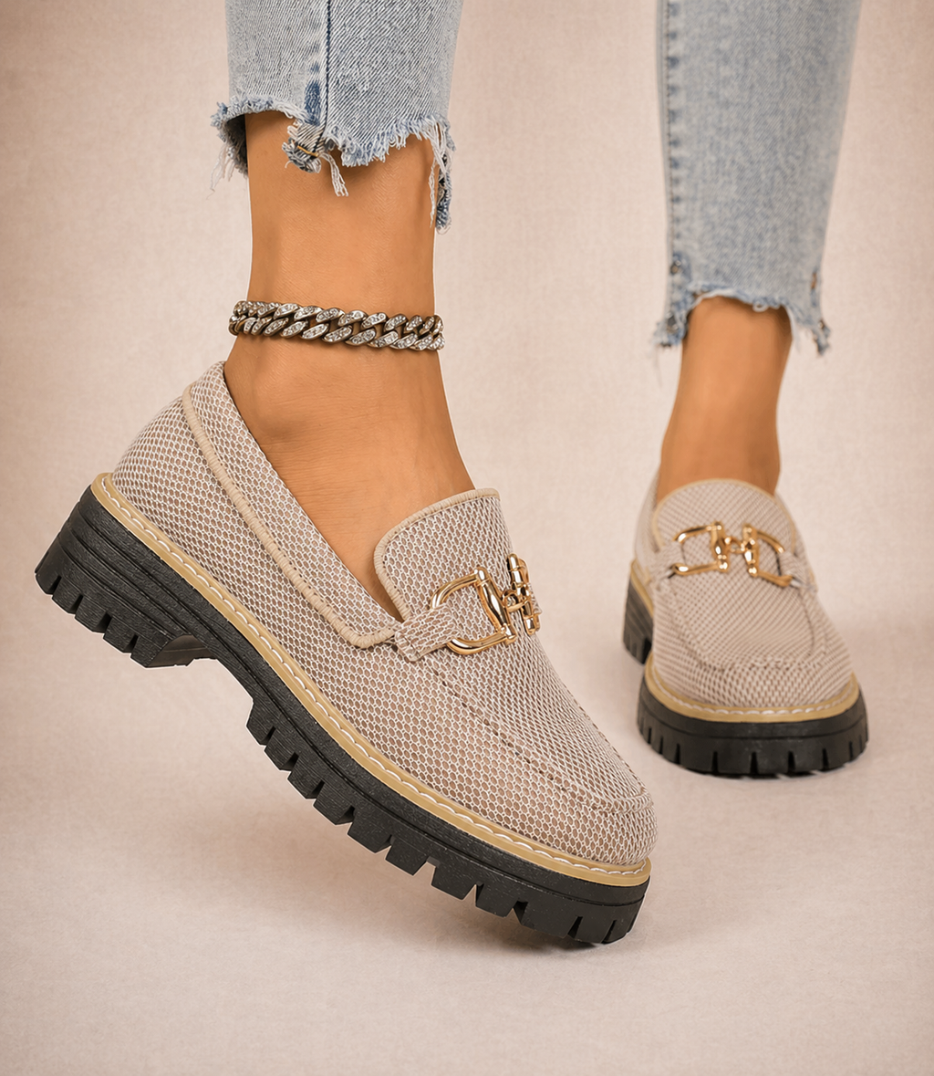 Romina — Mocasines de malla transpirable con suela gruesa