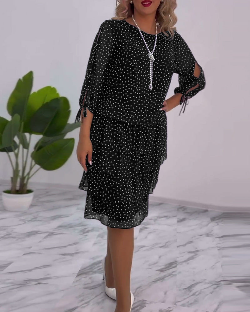 Vestido Midi de Lunares con Volantes