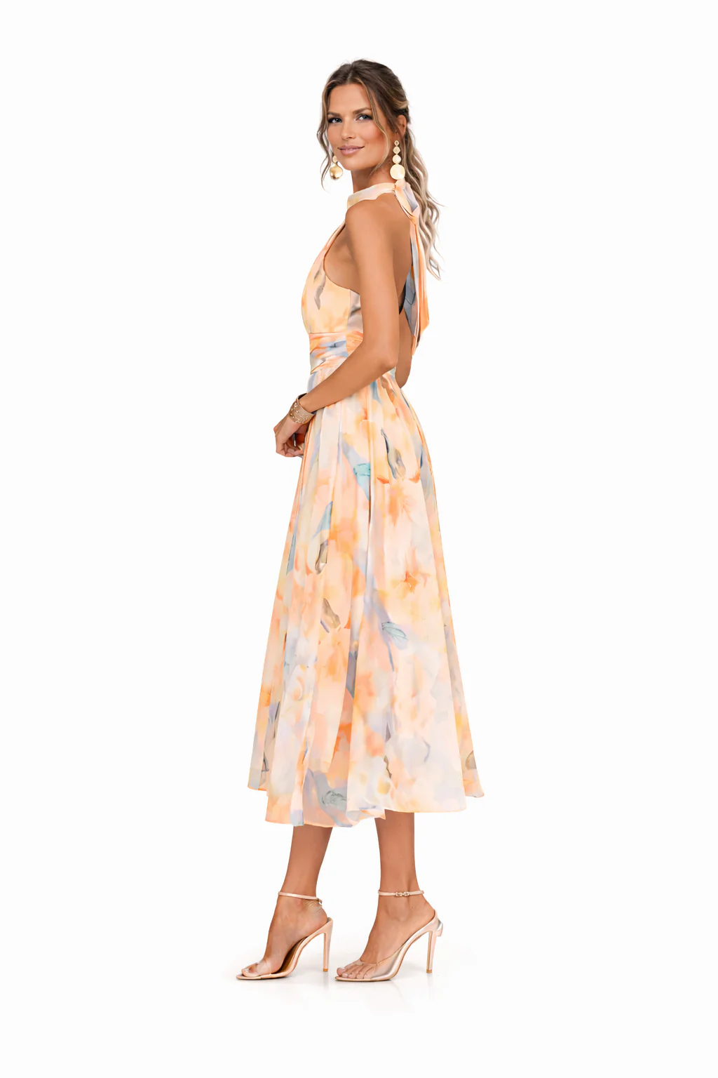 Esther™ | Vestido de Cuello Halter con Estampado de Acuarela